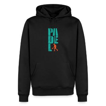 Padel Tennis mit Paddle Tennis Spieler - Männer Premium Bio Hoodie - Schwarz - Vorne - Nico (187cm)