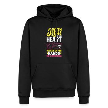 Geige Violine Geigenspieler Violinenspieler - Männer Premium Bio Hoodie - Schwarz - Vorne - Nico (187cm)
