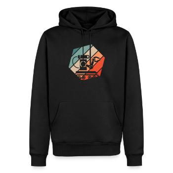Programmeur de robots robotiques - Sweat à capuche Premium bio Homme - noir - Devant - Nico (187cm)