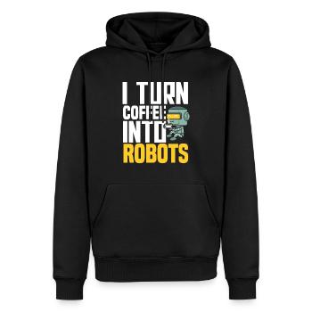 Programmeur de robots robotiques - Sweat à capuche Premium bio Homme - noir - Devant - Nico (187cm)
