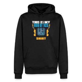Programmeur de robots robotiques - Sweat à capuche Premium bio Homme - noir - Devant - Nico (187cm)