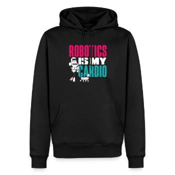 Programmeur de robots robotiques - Sweat à capuche Premium bio Homme - noir - Devant - Nico (187cm)