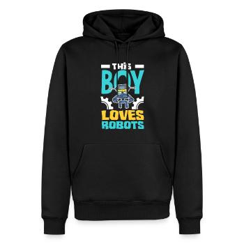 Programmeur de robots robotiques - Sweat à capuche Premium bio Homme - noir - Devant - Nico (187cm)
