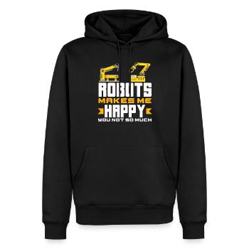 Programmeur de robots robotiques - Sweat à capuche Premium bio Homme - noir - Devant - Nico (187cm)