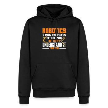 Programmeur de robots robotiques - Sweat à capuche Premium bio Homme - noir - Devant - Nico (187cm)