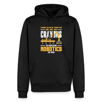 Programmeur de robots robotiques - Sweat à capuche Premium bio Homme - noir - Devant - Nico (187cm)