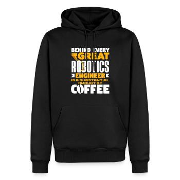 Programmeur de robots robotiques - Sweat à capuche Premium bio Homme - noir - Devant - Nico (187cm)