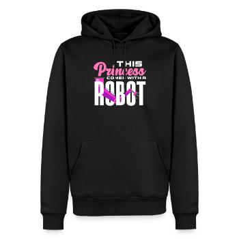 Programmeur de robots robotiques - Sweat à capuche Premium bio Homme - noir - Devant - Nico (187cm)