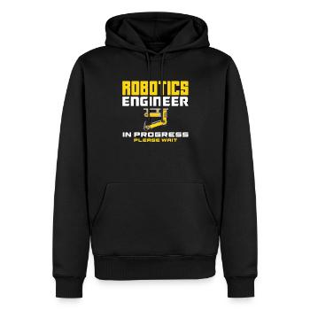 Programmeur de robots robotiques - Sweat à capuche Premium bio Homme - noir - Devant - Nico (187cm)