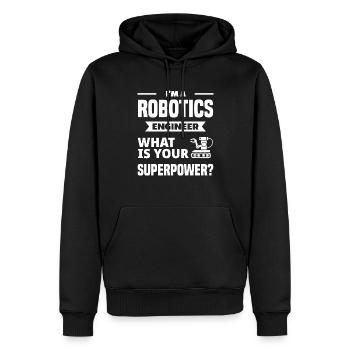 Programmeur de robots robotiques - Sweat à capuche Premium bio Homme - noir - Devant - Nico (187cm)