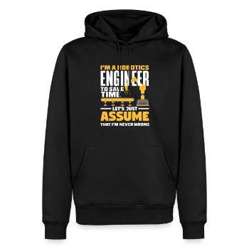 Programmeur de robots robotiques - Sweat à capuche Premium bio Homme - noir - Devant - Nico (187cm)