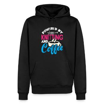 Drôle de tricot à l’aiguille à tricoter cadeau - Sweat à capuche Premium bio Homme - noir - Devant - Nico (187cm)