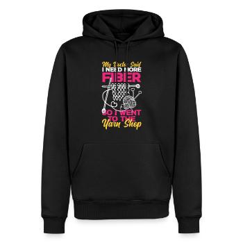 Drôle de tricot à l’aiguille à tricoter cadeau - Sweat à capuche Premium bio Homme - noir - Devant - Nico (187cm)