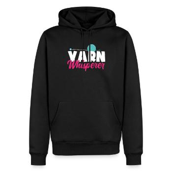 Drôle de tricot à l’aiguille à tricoter cadeau - Sweat à capuche Premium bio Homme - noir - Devant - Nico (187cm)