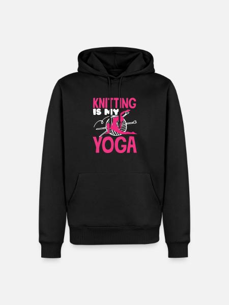 Lustiges Stricken Stricknadel Geschenk - Männer Premium Bio Hoodie - Schwarz