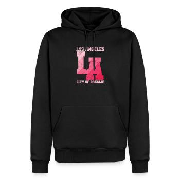 LA Los Angles, ville californienne aux États-Unis - Sweat à capuche Premium bio Homme - noir - Devant - Nico (187cm)