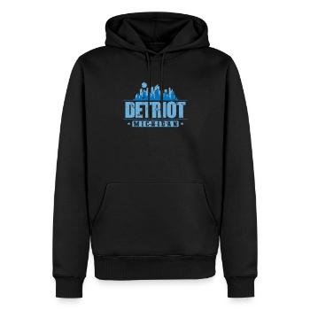 Détroit, Michigan City, États-Unis - Sweat à capuche Premium bio Homme - noir - Devant - Nico (187cm)