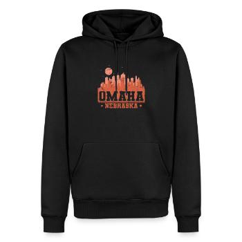 Omaha, Nebraska City, États-Unis - Sweat à capuche Premium bio Homme - noir - Devant - Nico (187cm)