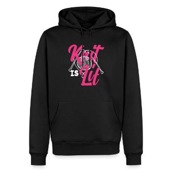 Lustiges Stricken Stricknadel Geschenk - Männer Premium Bio Hoodie - Schwarz - Vorne - Nico (187cm)
