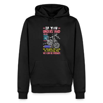 Funny Knitting Knitting Needle Gift - Men’s Premium Organic Hoodie - black - Front - Nico (187cm)