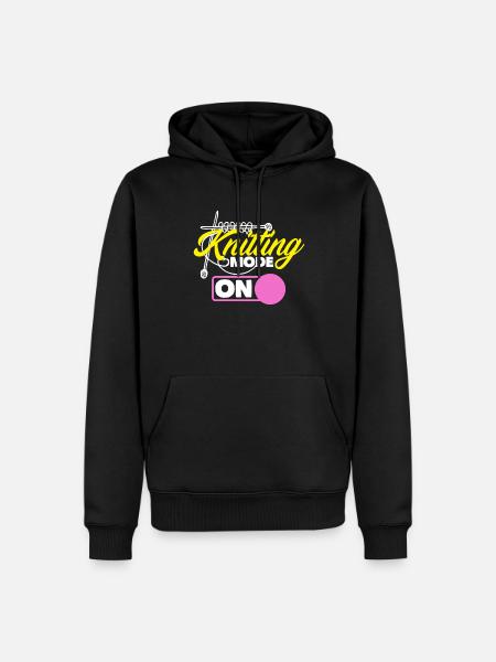 Lustiges Stricken Stricknadel Geschenk - Männer Premium Bio Hoodie - Schwarz