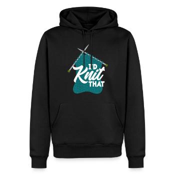 Drôle de tricot à l’aiguille à tricoter cadeau - Sweat à capuche Premium bio Homme - noir - Devant - Nico (187cm)
