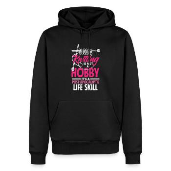 Funny Knitting Knitting Needle Gift - Men’s Premium Organic Hoodie - black - Front - Nico (187cm)