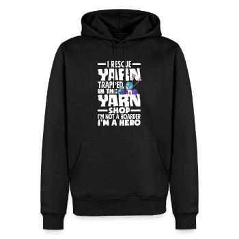 Lustiges Stricken Stricknadel Geschenk - Männer Premium Bio Hoodie - Schwarz - Vorne - Nico (187cm)