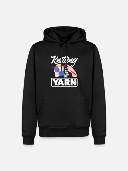 Funny Knitting Knitting Needle Gift - Men’s Premium Organic Hoodie - black