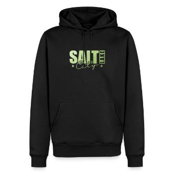 Salt Lake City Stadt im Bundesstaat Utah - Männer Premium Bio Hoodie - Schwarz - Vorne - Nico (187cm)
