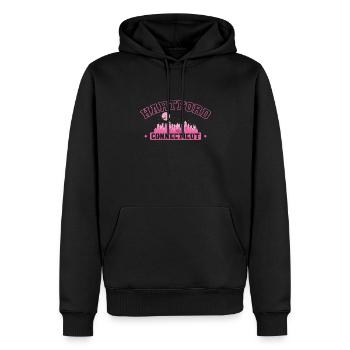 Hartford Stadt im Bundesstaat Connecticut - Männer Premium Bio Hoodie - Schwarz - Vorne - Nico (187cm)