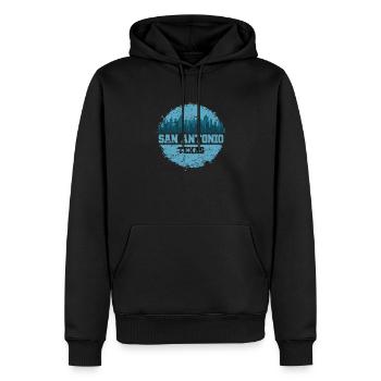 San Antonio Stadt im Bundesstaat Texas - Männer Premium Bio Hoodie - Schwarz - Vorne - Nico (187cm)