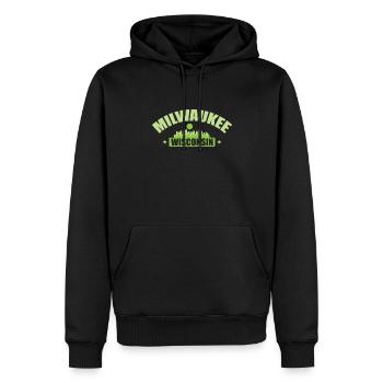 Milwaukee, une ville du Wisconsin, dans le Wisconsin. - Sweat à capuche Premium bio Homme - noir - Devant - Nico (187cm)