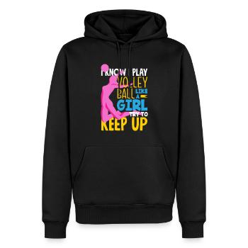 Lustiges Volleyball Geschenk - Männer Premium Bio Hoodie - Schwarz - Vorne - Nico (187cm)