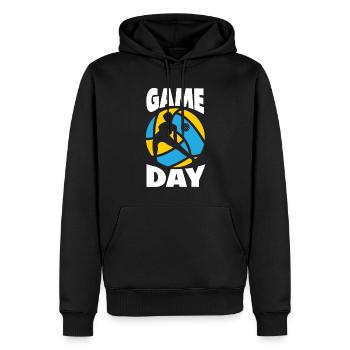 Lustiges Volleyball Geschenk - Männer Premium Bio Hoodie - Schwarz - Vorne - Nico (187cm)
