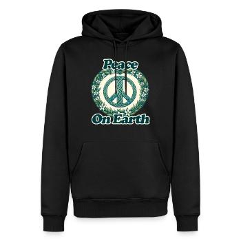 Peace on Earth - Men’s Premium Organic Hoodie - black - Front - Nico (187cm)