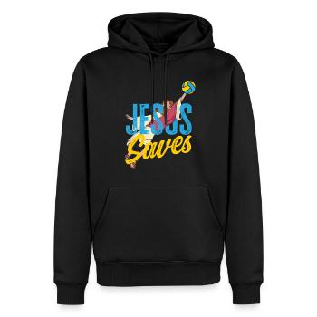 Lustiges Volleyball Geschenk - Männer Premium Bio Hoodie - Schwarz - Vorne - Nico (187cm)