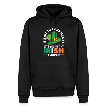 Funny Irish Ireland Gift - Men’s Premium Organic Hoodie - black - Front - Nico (187cm)