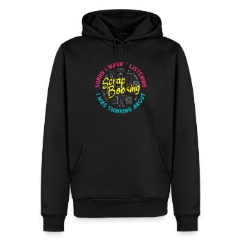 Erinnerungsbuch Scrapbook Sammelalbum Einklebebuch - Männer Premium Bio Hoodie - Schwarz - Vorne - Nico (187cm)