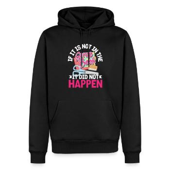 Erinnerungsbuch Scrapbook Sammelalbum Einklebebuch - Männer Premium Bio Hoodie - Schwarz - Vorne - Nico (187cm)