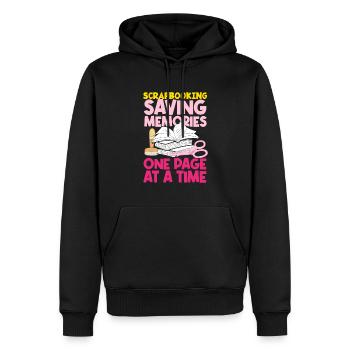 Erinnerungsbuch Scrapbook Sammelalbum Einklebebuch - Männer Premium Bio Hoodie - Schwarz - Vorne - Nico (187cm)