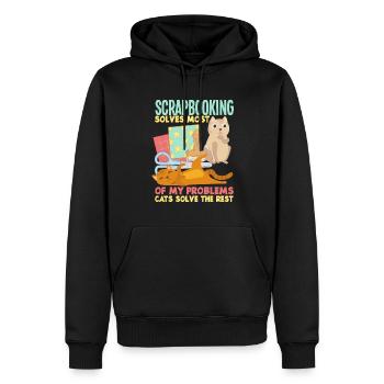 Erinnerungsbuch Scrapbook Sammelalbum Einklebebuch - Männer Premium Bio Hoodie - Schwarz - Vorne - Nico (187cm)