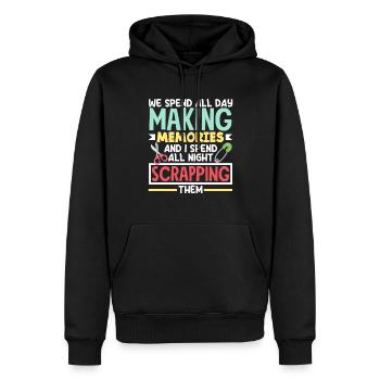 Erinnerungsbuch Scrapbook Sammelalbum Einklebebuch - Männer Premium Bio Hoodie - Schwarz - Vorne - Nico (187cm)