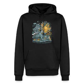 World Creativity and Innovation Day - Männer Premium Bio Hoodie - Schwarz - Vorne - Nico (187cm)