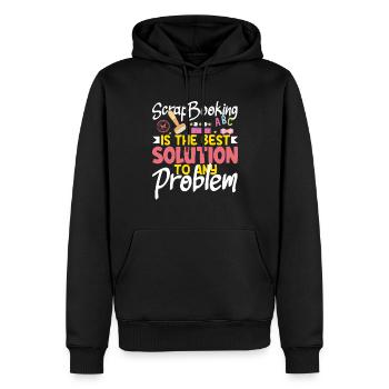 Erinnerungsbuch Scrapbook Sammelalbum Einklebebuch - Männer Premium Bio Hoodie - Schwarz - Vorne - Nico (187cm)