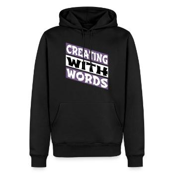 dictons écriture techniques d’écriture - Sweat à capuche Premium bio Homme - noir - Devant - Nico (187cm)