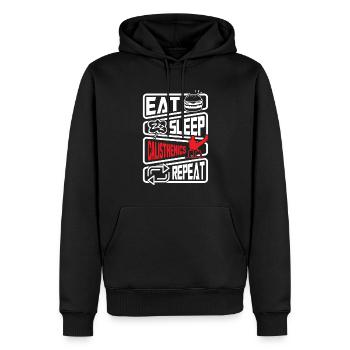 Entraînement de gymnastique suédoise Entraînement de fitness - Sweat à capuche Premium bio Homme - noir - Devant - Nico (187cm)