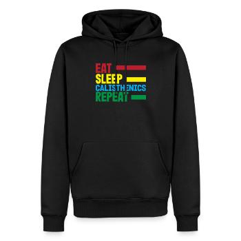 Entraînement de gymnastique suédoise Entraînement de fitness - Sweat à capuche Premium bio Homme - noir - Devant - Nico (187cm)