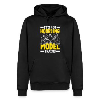 Drôle de Train amant Trains Locomotive cadeau - Sweat à capuche Premium bio Homme - noir - Devant - Nico (187cm)