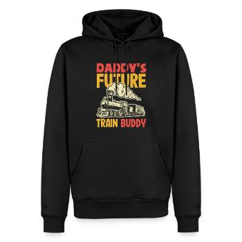 Drôle de Train amant Trains Locomotive cadeau - Sweat à capuche Premium bio Homme - noir - Devant - Nico (187cm)